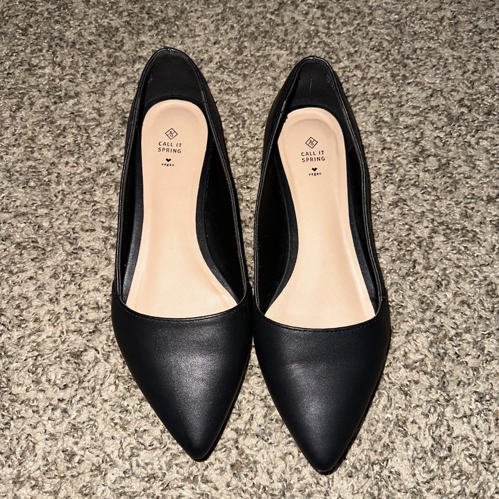 Call It Spring Black Flats sz 7